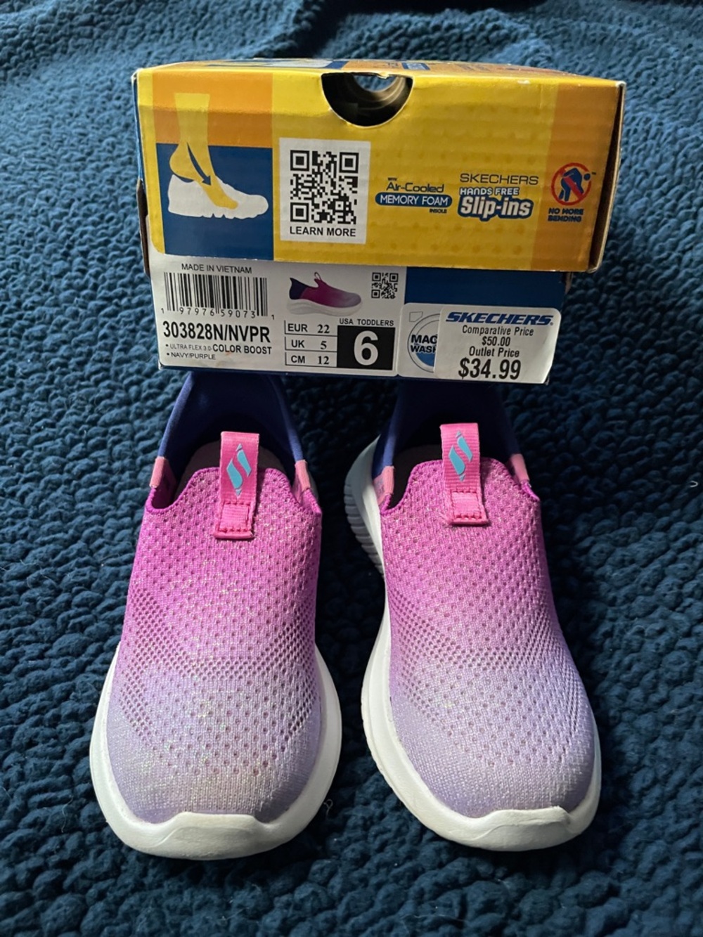 Skechers Kids Gradient Pink to Lavender Slip-On Sneakers